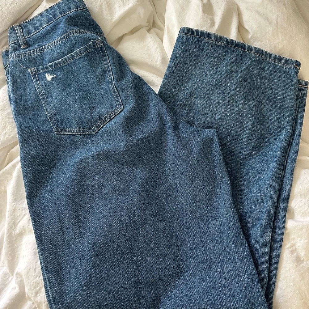 high waisted wide leg jeans
